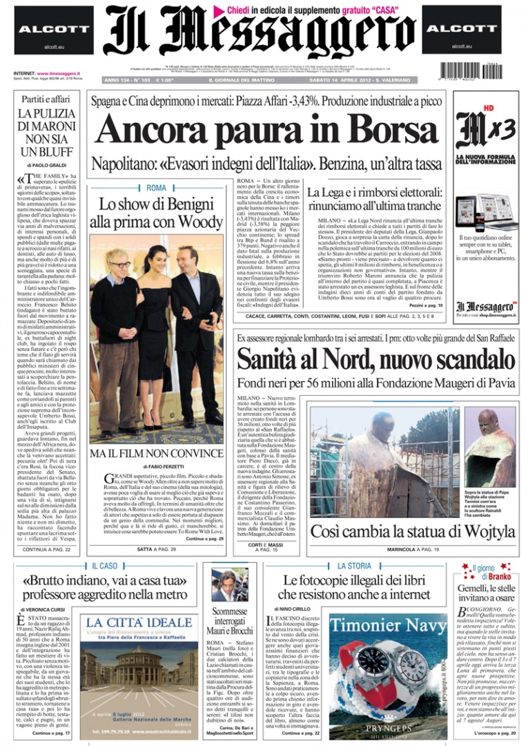 Il Messaggero Italy April 2012